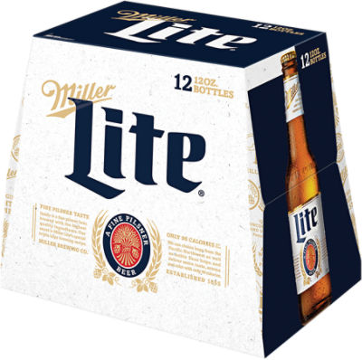 Miller Lite Lager Beer, 12 Pack, 12 oz Bottles, 144 fl oz