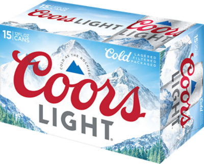 Coors Light Beer 15 pack - Cans, 180 fl oz, 180 Fluid ounce