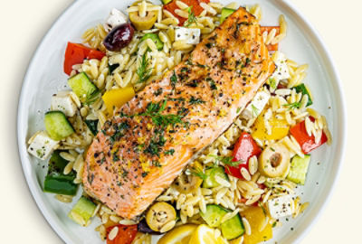 Lemon-Dill Salmon and Orzo Salad