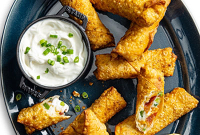 Loaded Mashed Potato Egg Rolls