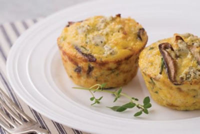 Mushroom, Millet and Goat Cheese Frittatas