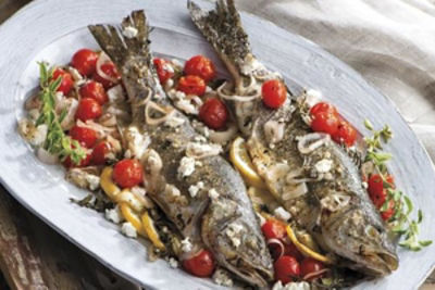 One-Pan Broiled Greek Branzino