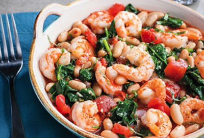 One-Pot Shrimp with White Beans and Tomatoes