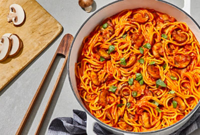 One Pot Mushroom Spaghetti