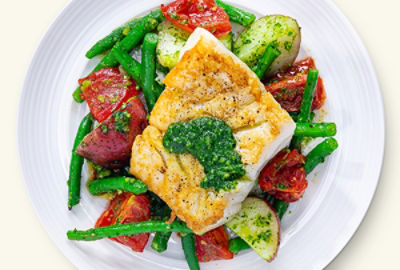 Pan Seared Pesto Haddock