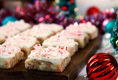 Peppermint White Chocolate Blondies