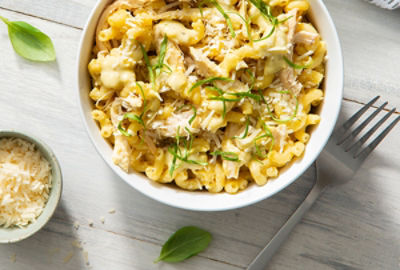 Pesto Chicken Mac and Cheese