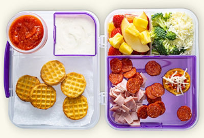 Pizza Waffle 3 Ways Bento Box