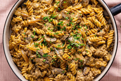 Plant-Based Beef Stroganoff