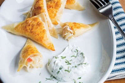 Polish Sauerkraut & Apple Pierogies with Dill-Yogurt Sauce