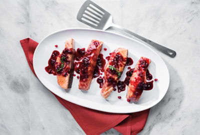 Pomegranate & Red Wine Roasted Salmon