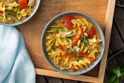 Provencal Veggie Soup with Noodles and Chicken