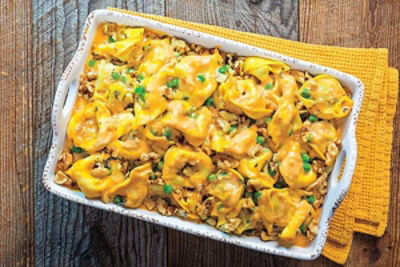 Pumpkin Alfredo Tortellini Bake