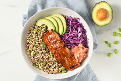 Quinoa Edamame Power Bowl with Salmon