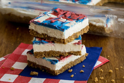 Red, White, and Blue No Bake Cheesecake