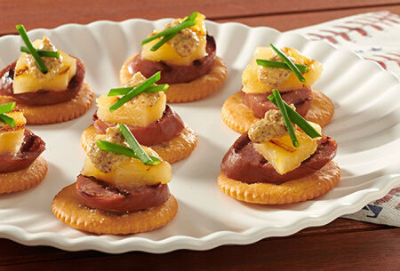 RITZ Grilled Pineapple-Kielbasa Bites