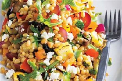 Ratatouille & Wheat Berry Salad with Feta