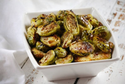 Roasted Brussels Sprouts with Maple Balsamic Glaze