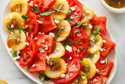 SUNGOLD KIWI, WATERMELON & TOMATO SALAD