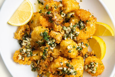 Seafood Fritto Misto with Caper Butter Sauce