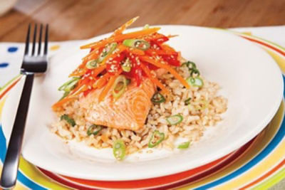 Sesame-Ginger Steamed Salmon