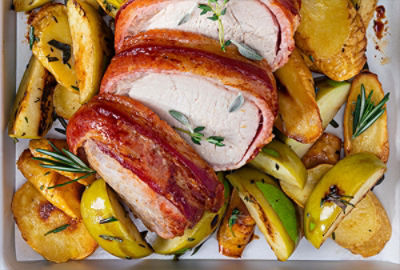 Sheet-Pan Bacon-Wrapped Pork Loin