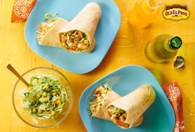 Shrimp Tortilla Pockets with Mango Slaw