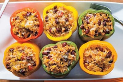 Slow Cooker Ground Turkey Stuffed Peppers