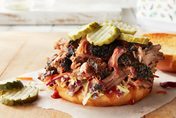 Smoked Sweet and Spicy Pulled Pork with Crunchy Cabbage Slaw