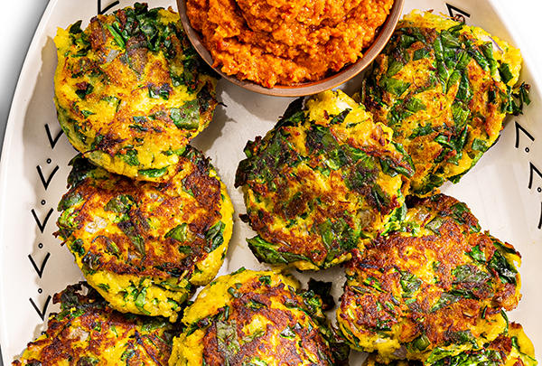 Spinach and Spaghetti Squash Fritters