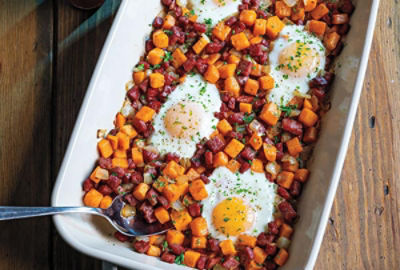 St. Patty’s Corned Beef-Sweet Potato Hash