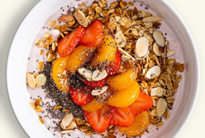 Strawberry Orange Yogurt Breakfast Bowl with Simple Homemade Granola