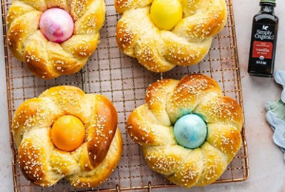 Sweet Braided Easter Bread with Sesame Seeds