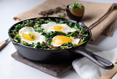 Swiss Chard, Spinach and Leek Shakshuka