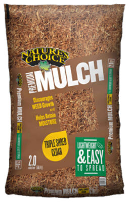 Nature's Choice Premium Triple Shred Mulch, Cedar, 2 Cubic Feet