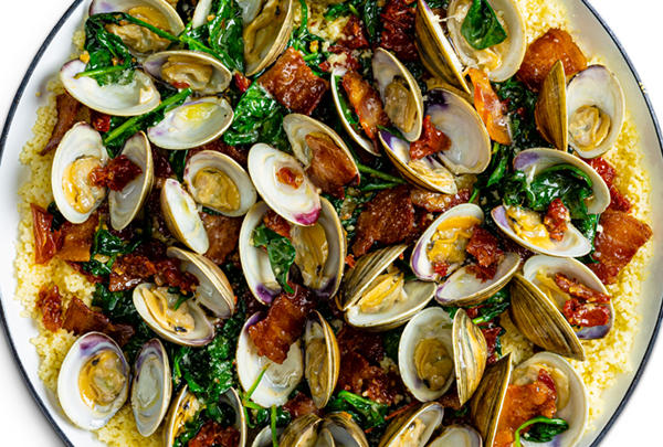 Tuscan Style Clams and Couscous