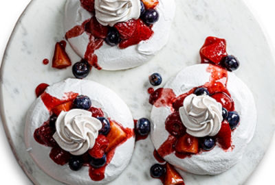 Vegan Mixed Berry Pavlovas