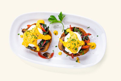 Vegetarian Eggs Benedict with Butternut Hollandaise