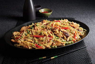 Veggie-Packed Chile Garlic Pork Lo Mein