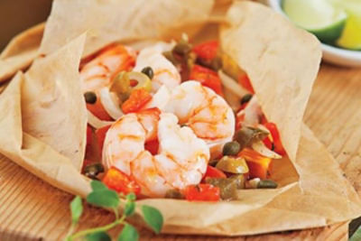 Veracruz Shrimp en Papillote