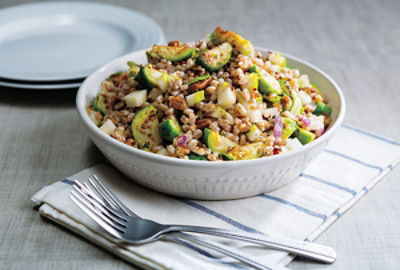 Warm Brussels Sprouts and Farro Salad