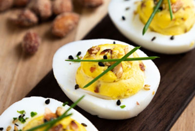 Wasabi Soy Sauce Deviled Eggs