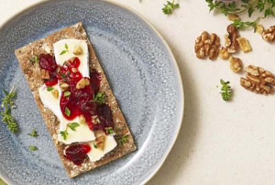 Wasa with Brie Cranberry & Walnuts