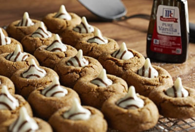 White Chocolate Kissed Gingerbread Cookies