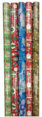 Tri-Land 35 Sq. Ft. Promotion Mixed Design Christmas Gift Wrapping Paper
