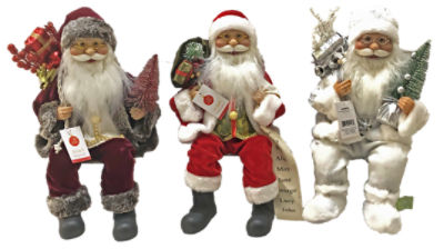 TDC USA Inc. Christmas- Sitting Santas 16 Inch, 1 each