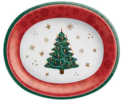 DAZZLING TREE 10X12 INCH OVAL PLATTER, 8 COUNT