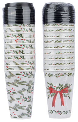 TDC Double Wall Christmas Coffee Cups with Lid, 10 Count