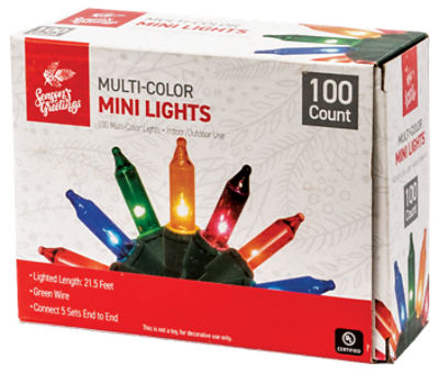 Season's Greeting 100 Ct. Mini Lights, Multi