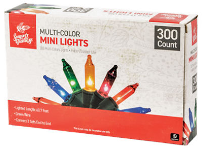 Season's Greetings Mini Lights, 300 Ct., Multi